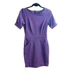 Banana Republic 0 Purple Sleeve Dress w/Pockets